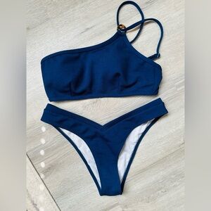 NWOT Cupshe Dark Blue One Shoulder Bikini